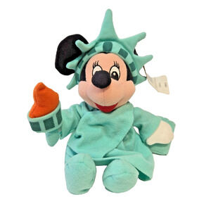 Disney Store Bean Bag Plush Liberty Minnie Mouse 9.5 in New w/ Tag